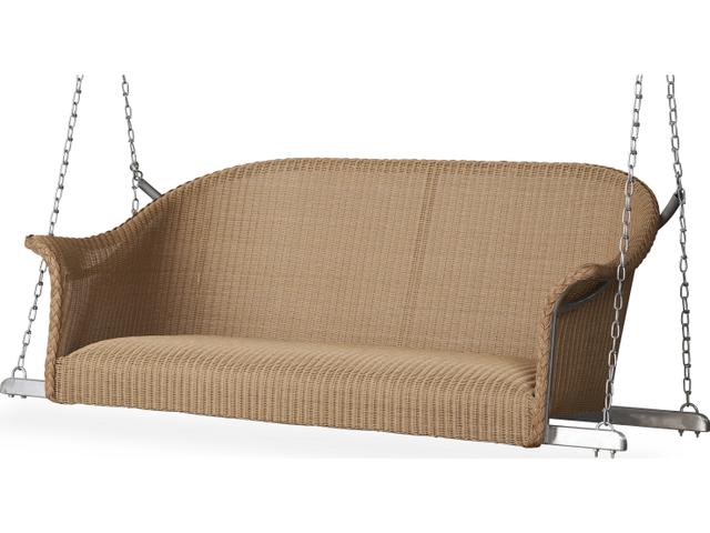 All Seasons Lloyd Loom Wicker Settee Swing with Padded Seat