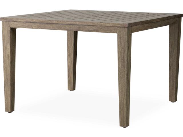 Frontier 44-Inch Square Aluminum Dining Table with Umbrella Hole