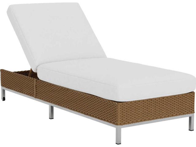 Elements Lloyd Loom Wicker Chaise Lounge with Stainless Steel Legs