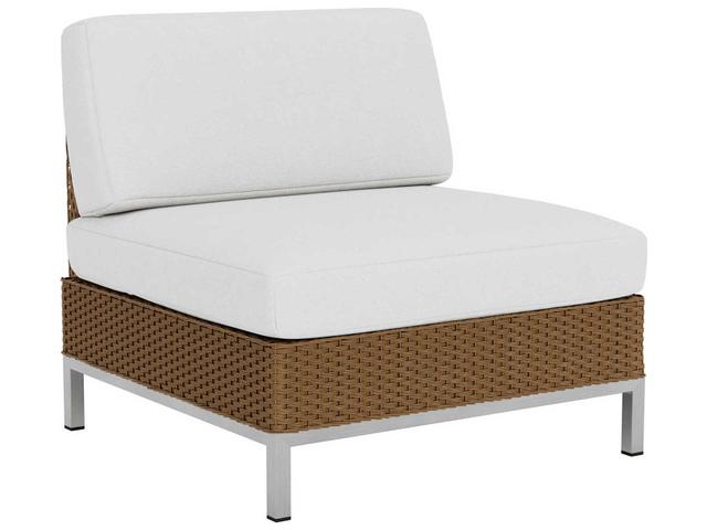 Elements Armless Modular Lounge Chair with Lloyd Loom Wicker