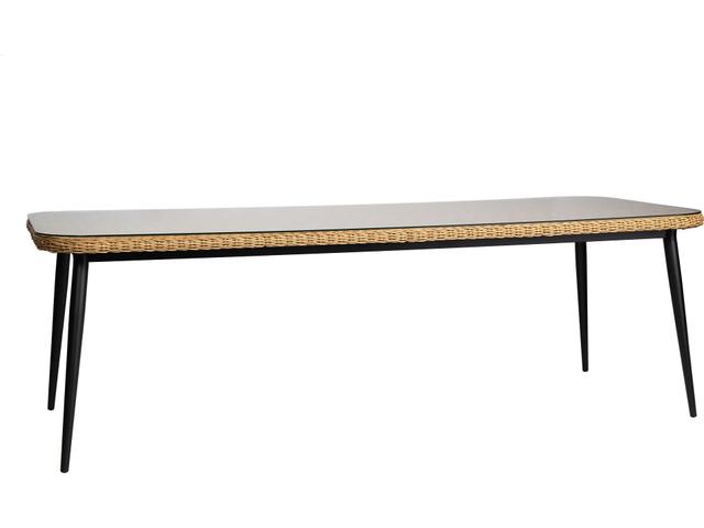 Galloway 96-Inch Rectangular Dining Table with Glass Top