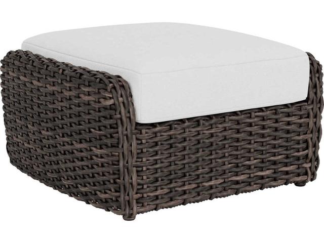 Largo Woven Vinyl Ottoman in Vintage Oak