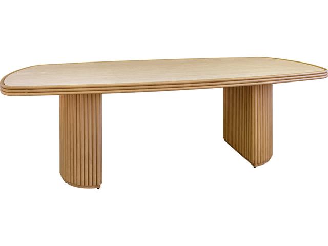 Riviera 94.5-Inch Rectangular Dining Table with Natural Travertine Top