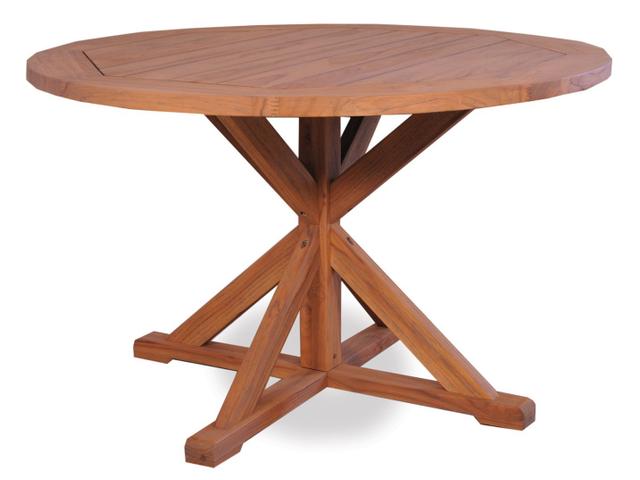 Universal Teak 48 Inch Round Pedestal Base Dining Table