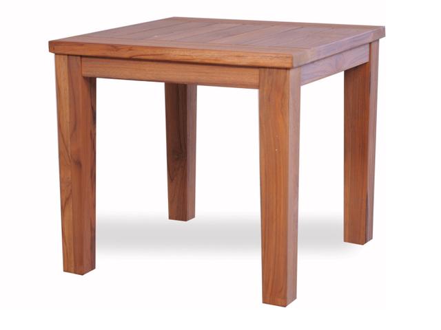 Teak 23.5-Inch Square Tapered Leg End Table