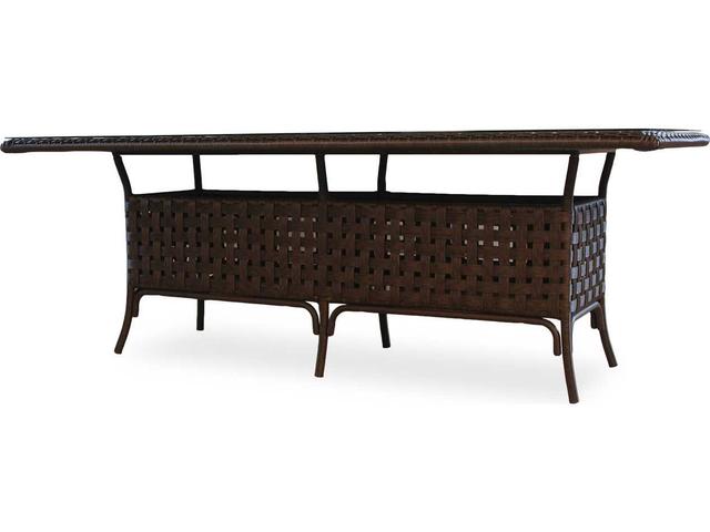 Haven 84-Inch Rectangular Wicker Dining Table with Umbrella Hole