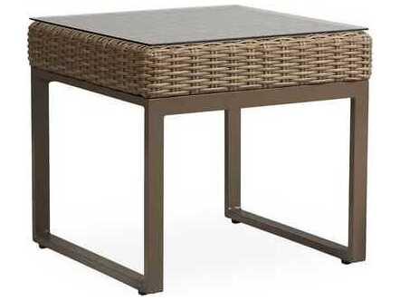 Milan Square Woven Vinyl End Table in Brushwood