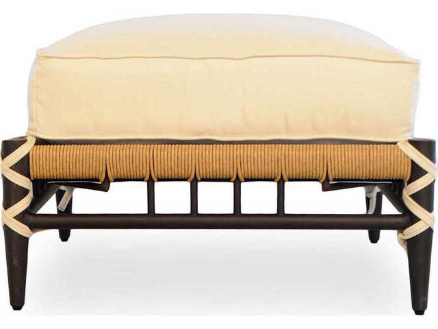 Low Country Woven Vinyl Wicker Outdoor Ottoman