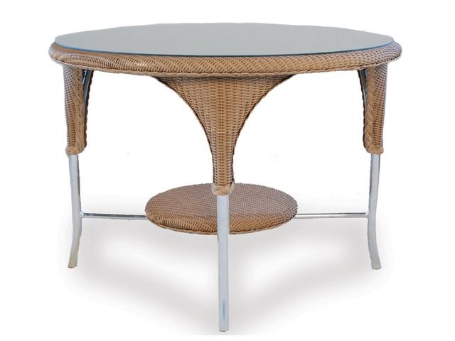 Lloyd Loom 42-Inch Round Glass Top Dining Table