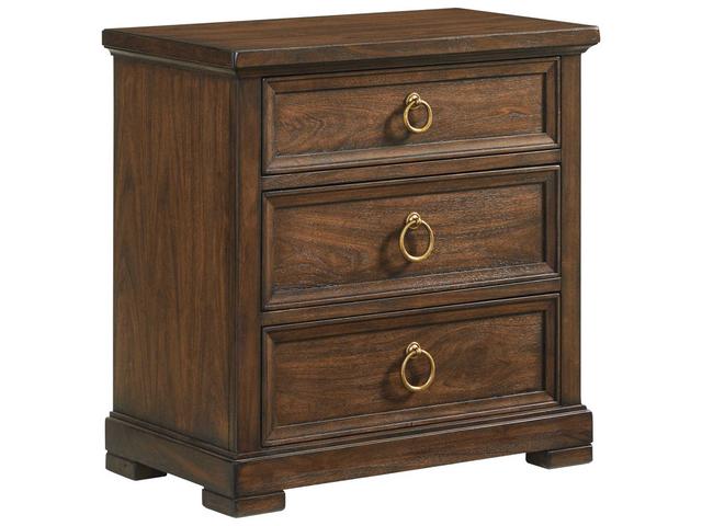 Napa 3-Drawer Nightstand in Walnut Finish
