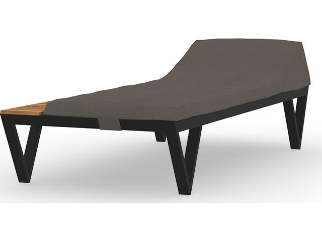 Bondi Cushion Aluminum Sunbed Chaise Lounge with Teak Tray