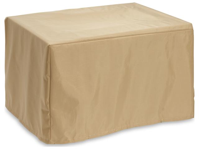 Rectangular Polyester Fire Pit Cover in Tan 38x27 Inch