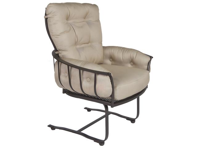 Monterra Wrought Iron Mini Spring Base Patio Dining Arm Chair
