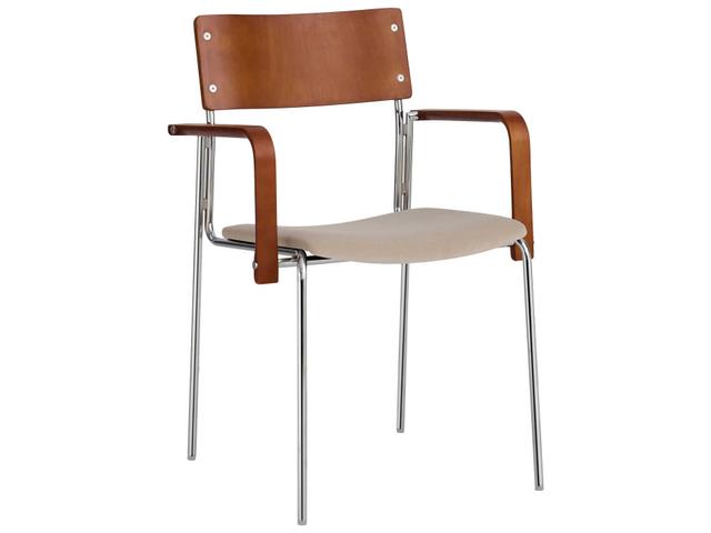 Osaka Kyoto Plywood Beige Upholstered Arm Dining Chair Set of 2