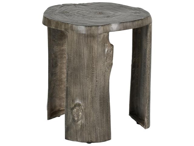 Natures Wood Cast Aluminum Stump Leg End Table