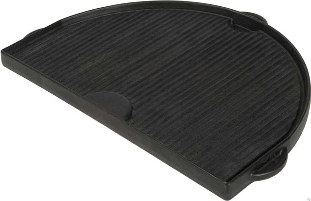 Half-Moon Cast Iron Griddle for Oval XL 400 Grill with Flat and Grooved Sides
