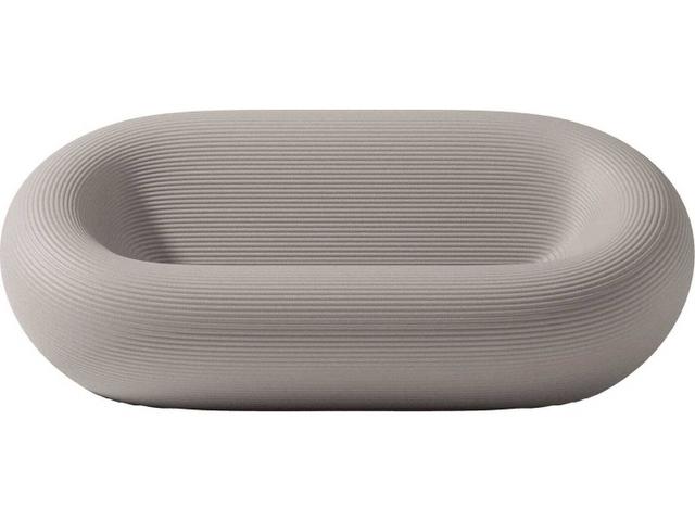 Qeeboo Nami 3-Seat Recycled Polyethylene Sofa in Dove Grey