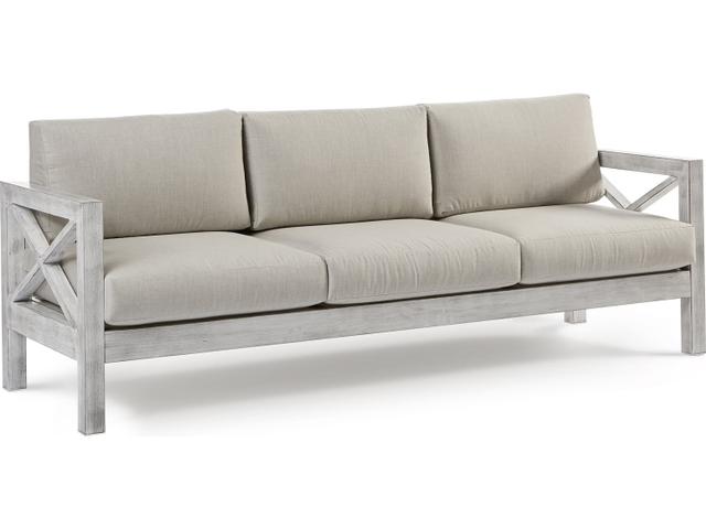 Farlowe 3-Seat Brushed White Aluminum Outdoor Sofa