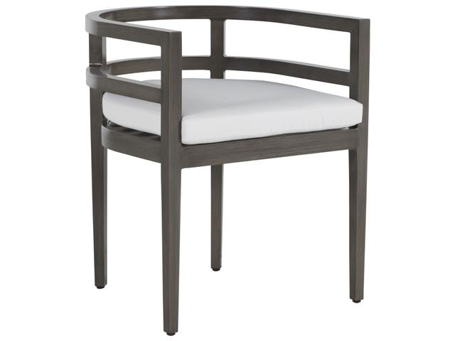 Santa Barbara Aluminum Slate Grey Outdoor Dining Arm Chair
