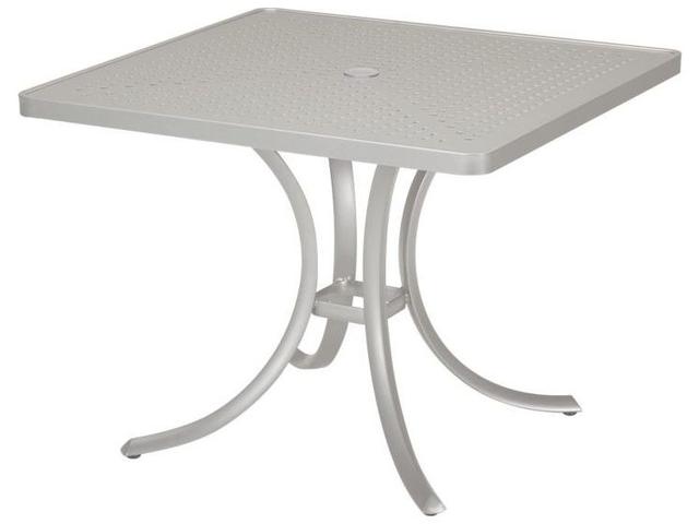 Boulevard 36-Inch Square Aluminum Outdoor Dining Table with Umbrella Hole
