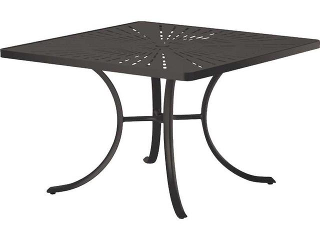 La Stratta 42-Inch Square Aluminum Dining Table with Umbrella Hole