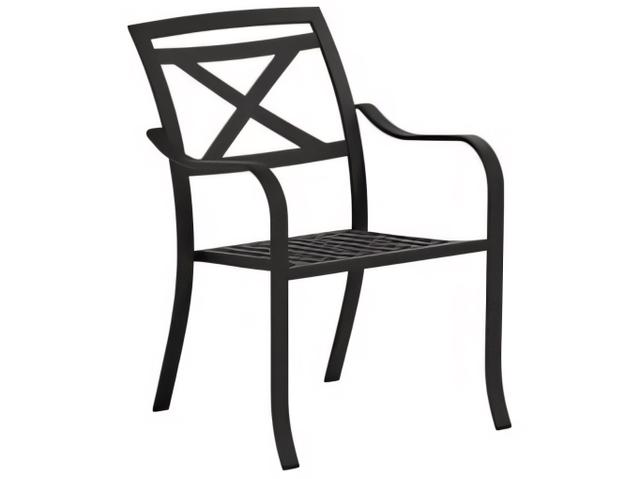 Catalina Cast Aluminum Stackable Dining Arm Chair X Back
