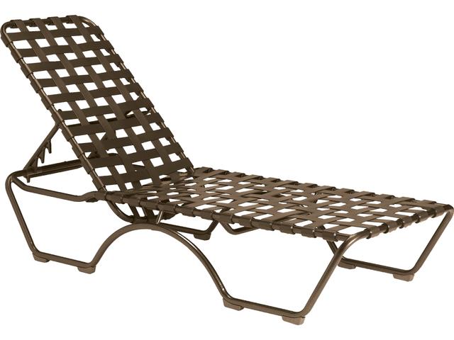 Kahana Cross Strap Aluminum Stackable Chaise Lounge