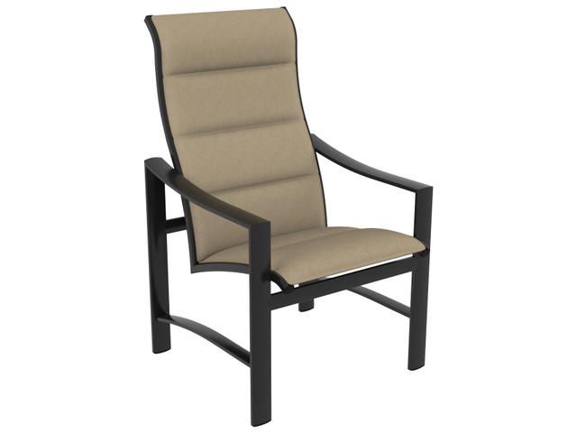 Kenzo Padded Sling Aluminum High Back Dining Arm Chair