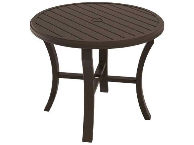 Banchetto 36-Inch Round Slat Aluminum Dining Table