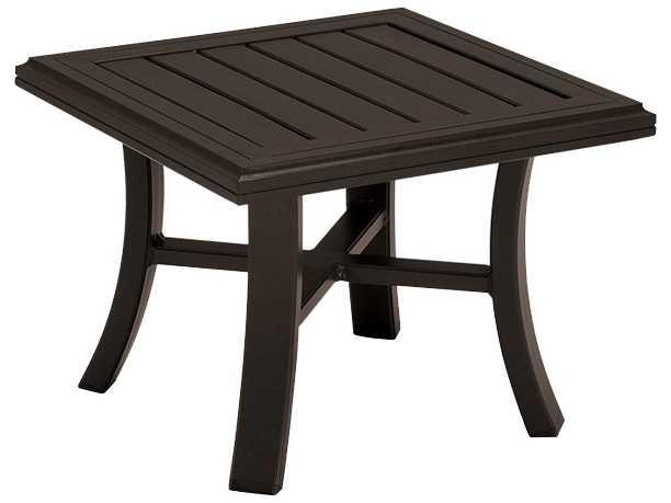 Banchetto 24-Inch Square Slat Aluminum Tea Table