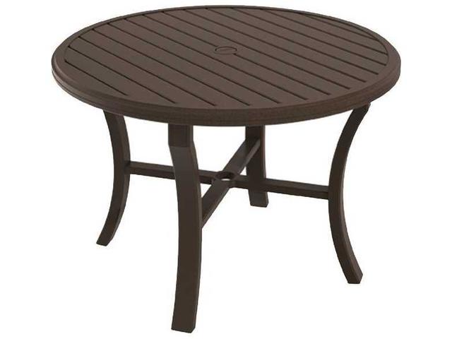 Banchetto 42 Inch Round Slat Aluminum Dining Table