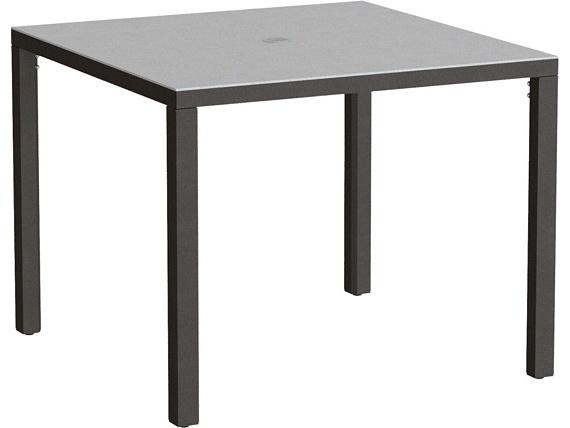 Parson Solid Top Aluminum 37" Square KD Dining Table with Umbrella Hole