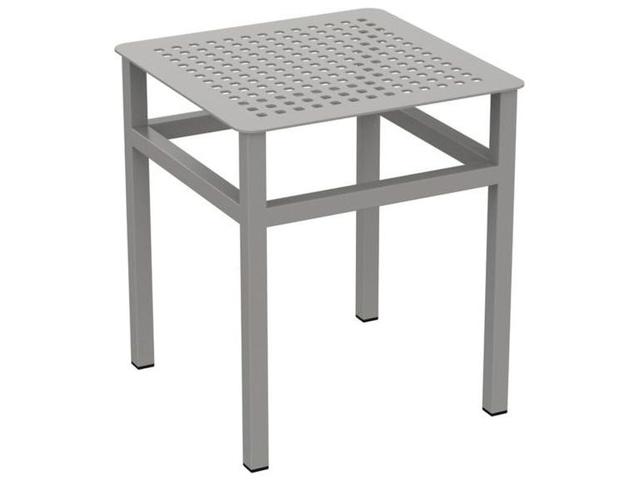 Boulevard Square Aluminum End Table in Aged Bronze