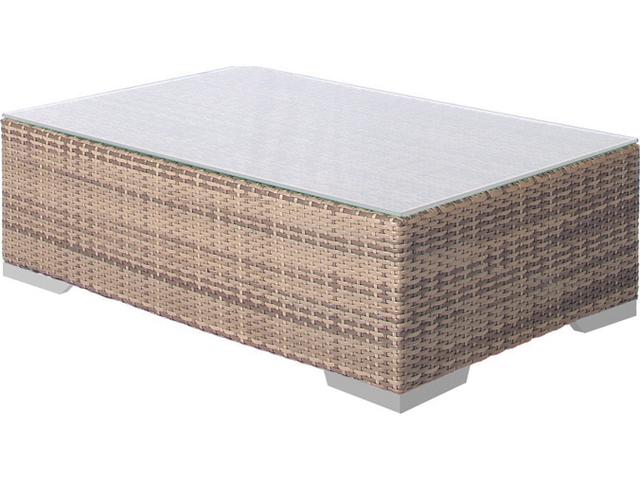 Arzo Woven Rectangular Frosted Acrylic Top Coffee Table
