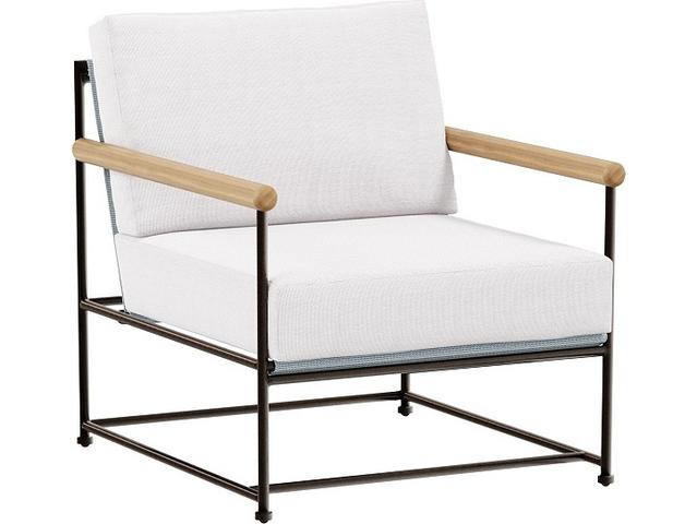 Stowe Aluminum Lounge Chair with Teak Arm & Cushion
