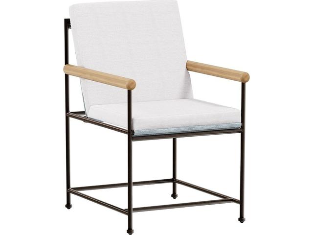 Stowe Dining Arm Chair with Teak Arms and Cushion