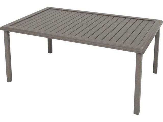Amici 66 x 42 Inch Aluminum Rectangular Dining Table with Umbrella Hole
