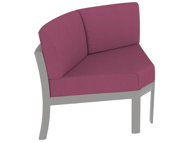 Kor Cushion Aluminum Curved Corner Lounge Chair