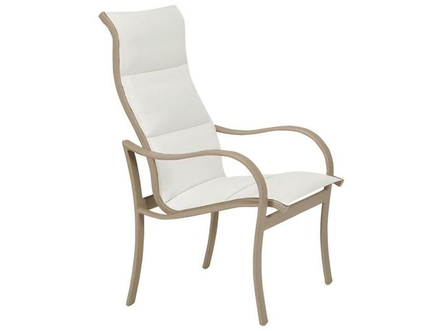 Shoreline Padded Sling Aluminum High Back Dining Arm Chair