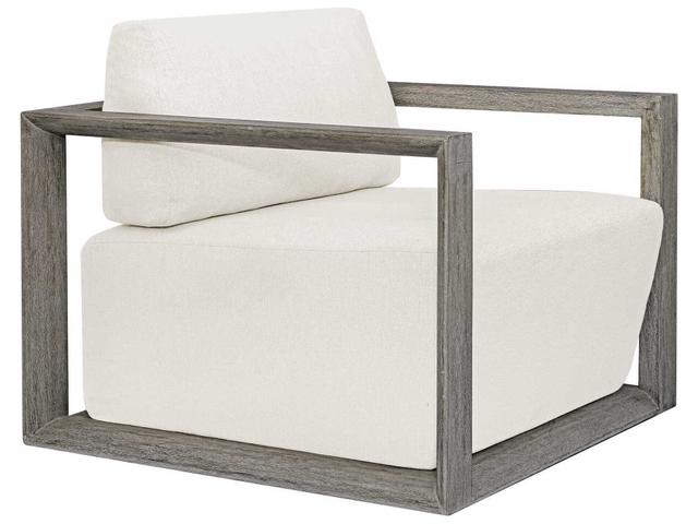 Uttermost Remsen Outdoor Lounge Chair in Weathered Gray with Oyster White Fabric