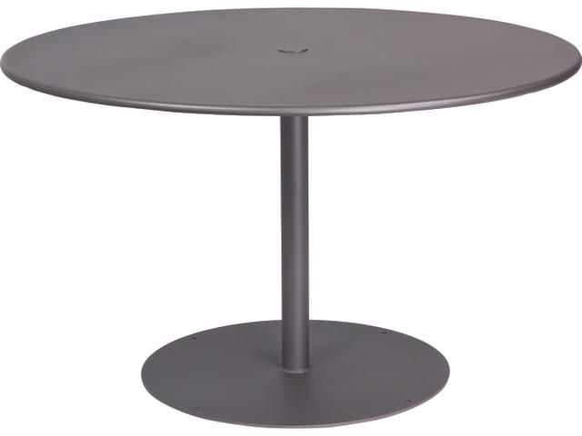 48-Inch Round Wrought Iron ADA Dining Table with Umbrella Hole