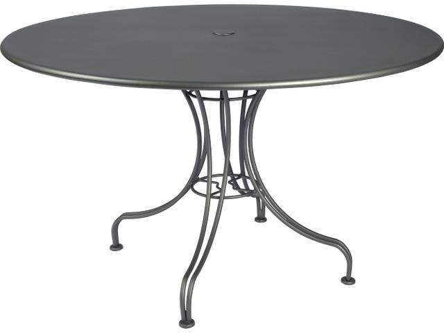 Wrought Iron Tables 48 Inch Round Dining Table with Umbrella Hole