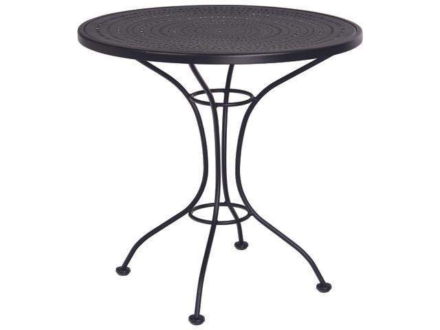Parisienne 30 Inch Round Wrought Iron Pattern Top Bistro Table