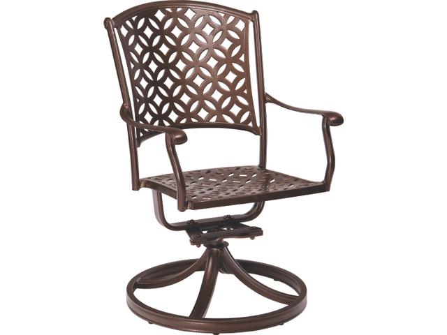 Casa Cast Aluminum Swivel Rocker Patio Dining Arm Chair