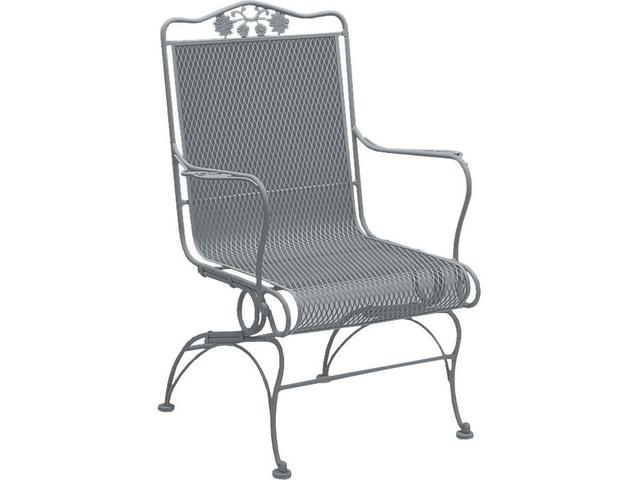 Briarwood High Back Coil Spring Wrought Iron Lounge Chair