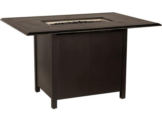 Solid Cast Coffee Height Aluminum Rectangular Fire Pit Table