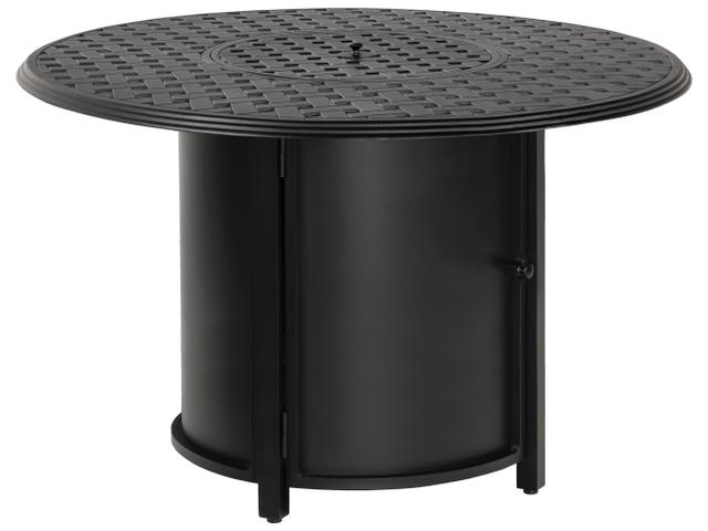 Thatch 48 Inch Round Counter Height Cast Aluminum Fire Pit Table