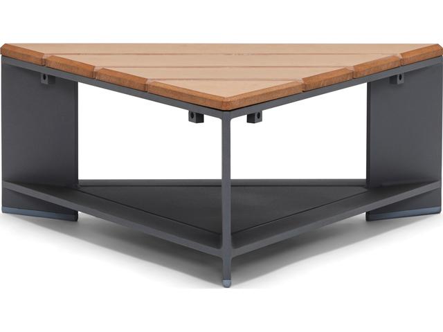 Gather Aluminum Triangle Coffee Table with NexNexTeak Top
