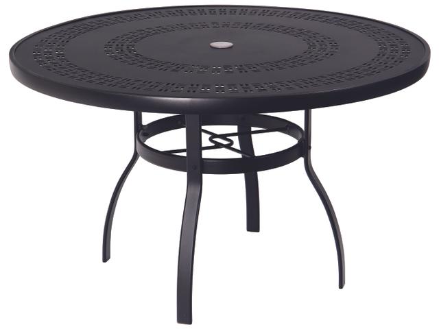 Deluxe Trellis 48 Inch Round Dining Table with Umbrella Hole