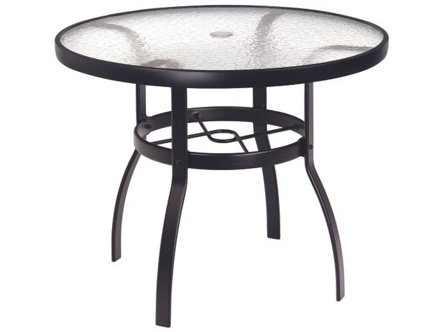 Deluxe 36-Inch Round Acrylic Top Dining Table with Umbrella Hole
